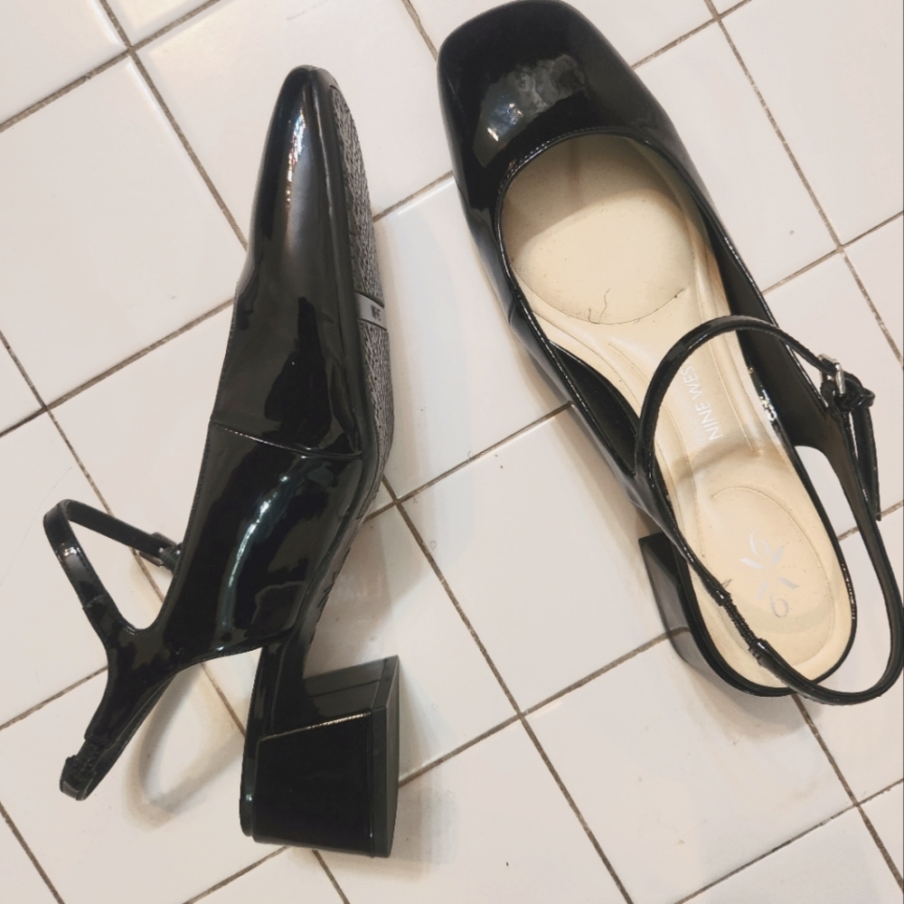 Nine West Block Heel Sling Backs